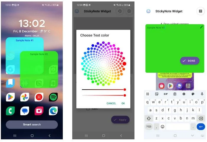 Haftnotizen Widget