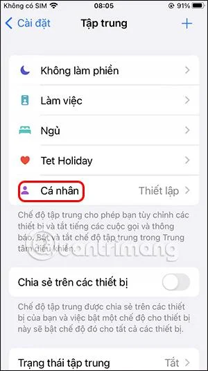 Cara menghidupkan mod Fokus iPhone kuasa rendah