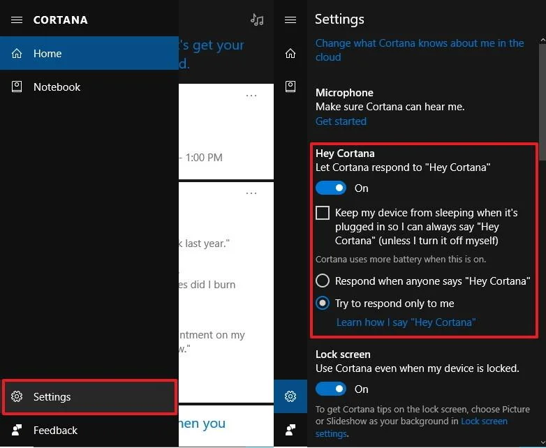 Arahan untuk persediaan optimum untuk Cortana pada Windows 10 (Bahagian 1)