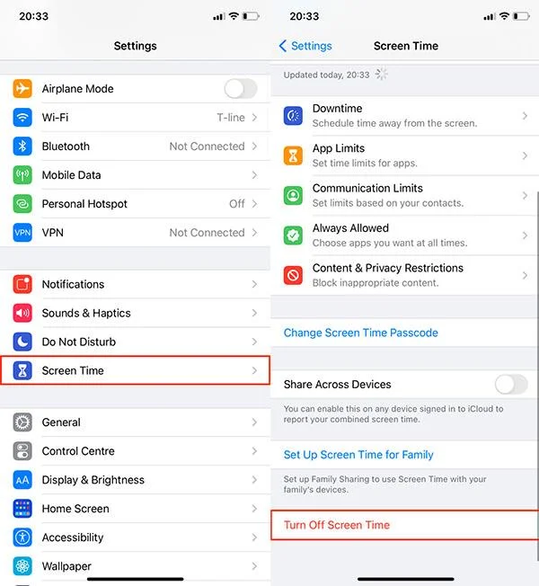 Bagaimana untuk mematikan Masa Skrin pada iPhone dan Mac