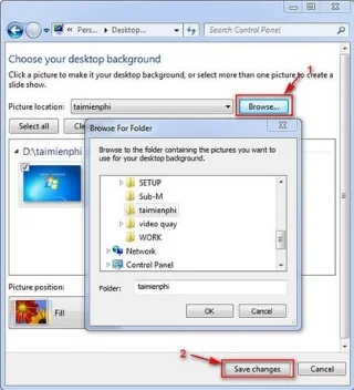 Arahan untuk menukar kertas dinding komputer untuk Windows