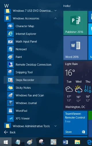 Windows 10 Başlat Menüsünde eksik Aksesuarlar hatasını düzeltin