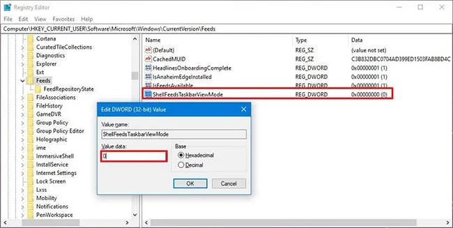 Cara menghidupkan/mematikan Berita dan Minat pada Windows 10