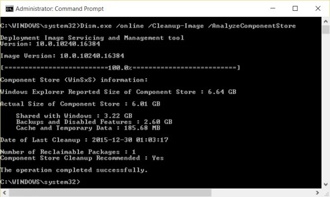 Padam folder WinSxS untuk mengosongkan ruang Windows