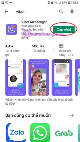Arahan untuk mengemas kini aplikasi Android