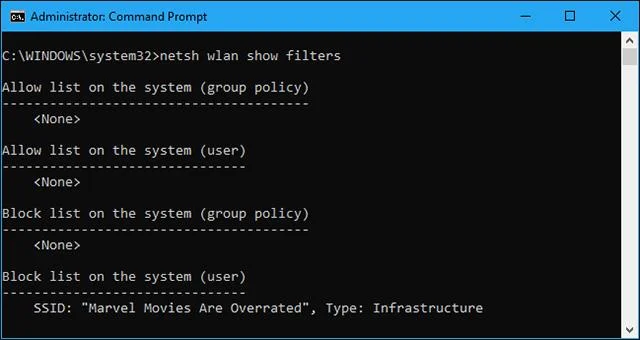 Bagaimana untuk menyekat rangkaian Wi-Fi berdekatan daripada muncul pada Windows