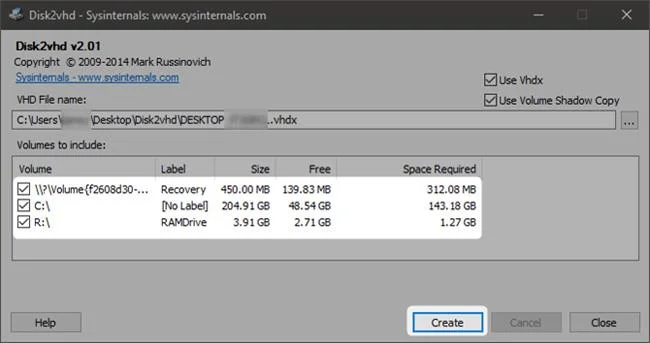 Cipta mesin maya klon untuk pemacu keras Windows semasa