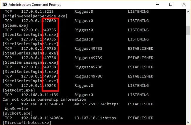 Comment vérifier les ports utilisés dans Windows 10