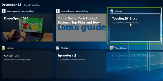 Cara menggunakan ciri Garis Masa pada Windows 10