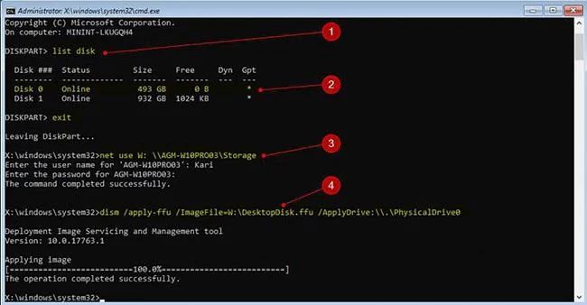 DISM を使用して FFU イメージを適用する