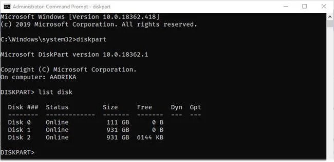 Bagaimana untuk memanjangkan partition menggunakan arahan diskpart
