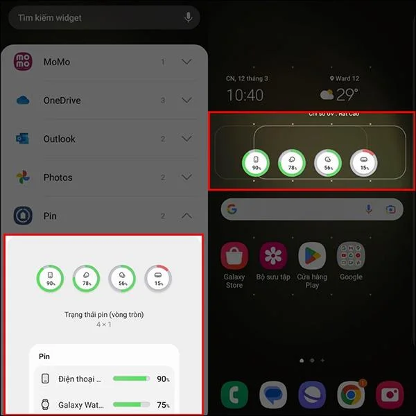 Come installare il widget di notifica della batteria del dispositivo wireless su Samsung