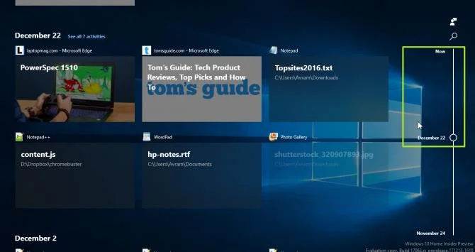 Cara menggunakan ciri Garis Masa pada Windows 10