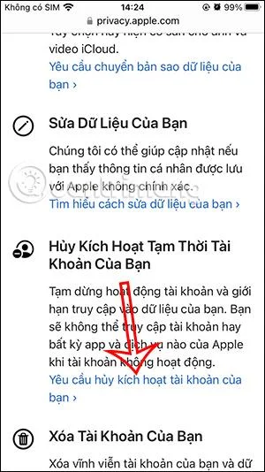 Arahan untuk menyahaktifkan iCloud buat sementara waktu