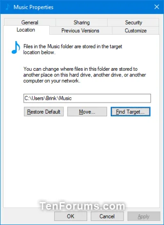Windows'ta Müzik klasörü simgesi nasıl değiştirilir / geri yüklenir