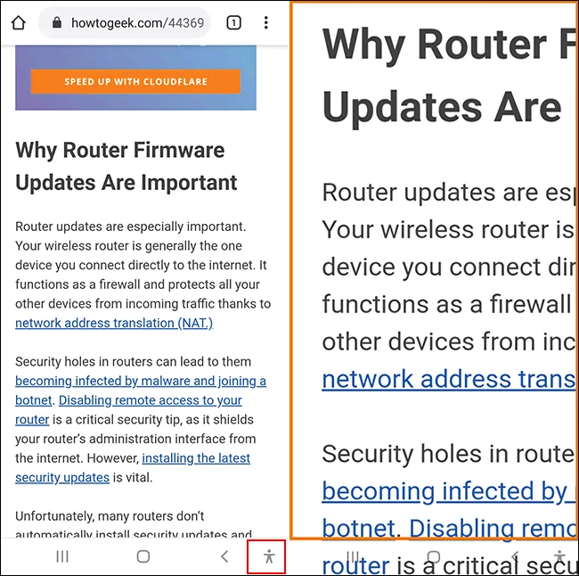 Cómo aumentar el tamaño de fuente para sitios web en Android