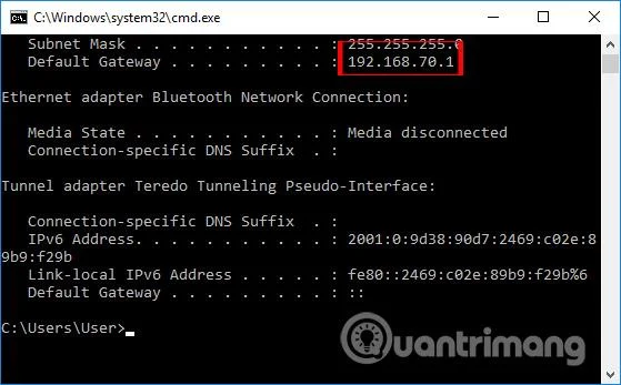Cara untuk mencari alamat IP Penghala pada Windows 10