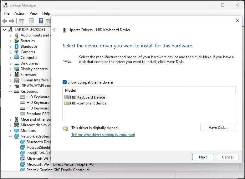 วิธีปิดการใช้งานคีย์บอร์ดแล็ปท็อปในตัวใน Windows