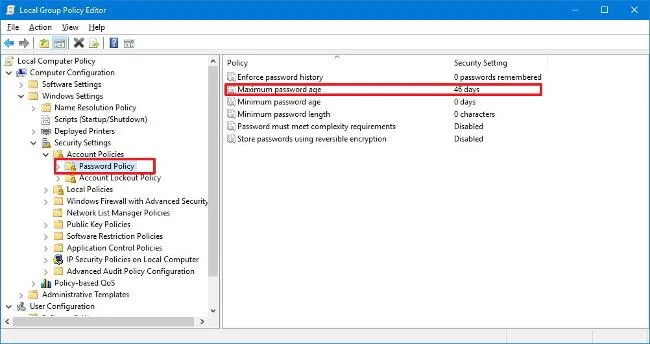 3 manieren om gebruikers te dwingen periodiek wachtwoorden te wijzigen op Windows 10
