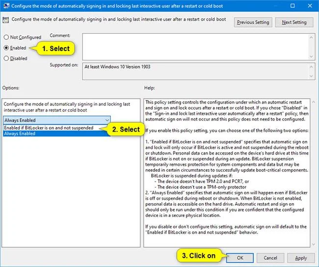 Windows 10'da yeniden başlatmanın ardından otomatik oturum açma ve kilitleme nasıl yapılandırılır