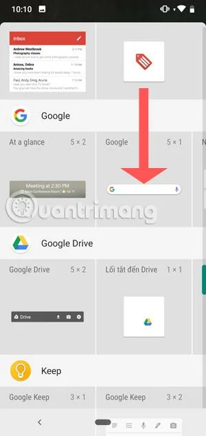 Bagaimana untuk meletakkan bar carian Google pada skrin utama
