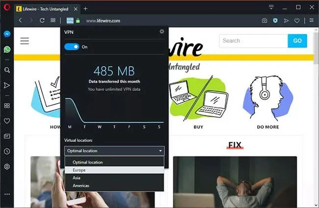 Semakan Opera VPN: Mudah, Pantas dan Percuma