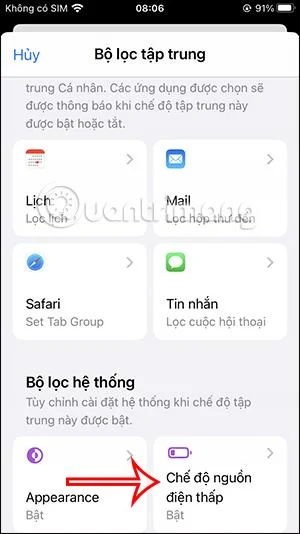 Cara menghidupkan mod Fokus iPhone kuasa rendah