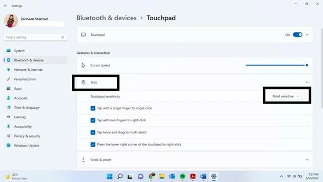 Hoe u de touchpad-gevoeligheid op een Windows 11-laptop kunt verhogen