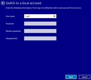Arahan untuk menukar akaun Microsoft kepada akaun Setempat pada Windows 10/8.1