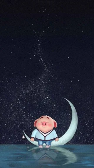 Koleksi kertas dinding babi comel untuk telefon dan komputer