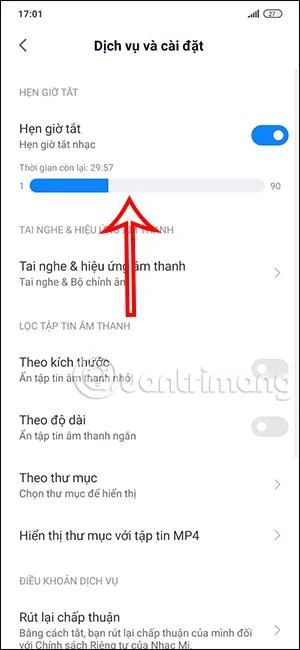 Istruzioni per impostare un timer per disattivare la musica sui telefoni Xiaomi