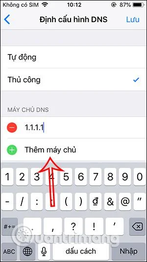 Configuring DNS settings on iPhone