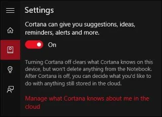 Windows 10 で Cortana を使用して構成する