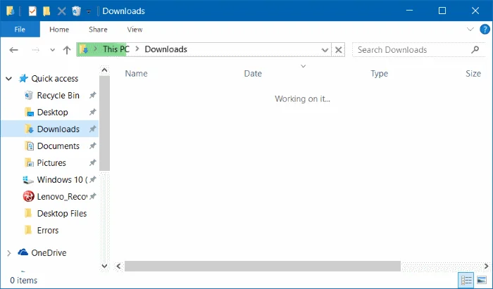 Betulkan ralat membuka folder Muat turun pada Windows 10 terlalu perlahan