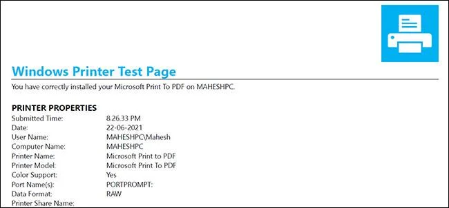 Test sayfası nasıl yazdırılır, yazıcıyı Windows 10'da test edin