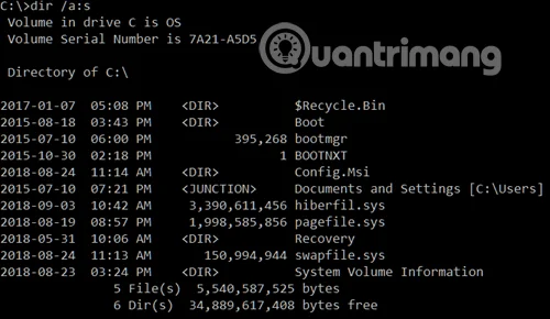 Cara menggunakan arahan DIR dalam Windows