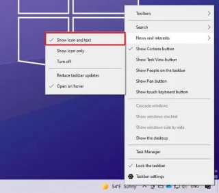 Windows 10da Haberler ve İlgi Alanları nasıl açılır/kapatılır
