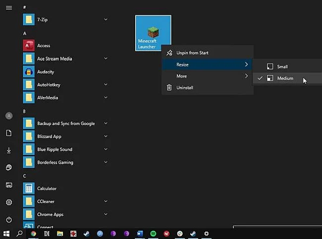 Bagaimana untuk menyesuaikan jubin pada menu Mula Windows