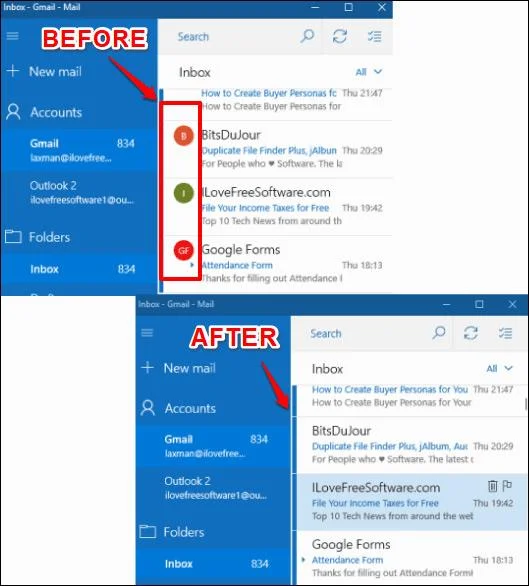 Mail Windows 10'da gönderenin fotoğrafı nasıl gizlenir