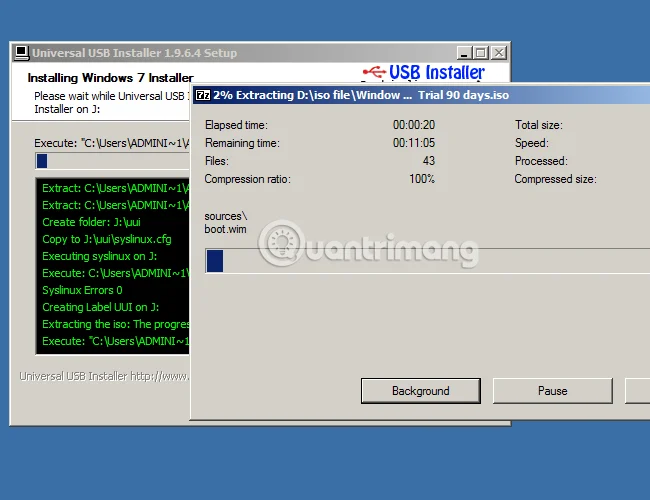 Arahan untuk mencipta USB boleh boot dan memasang Windows menggunakan Pemasang USB Universal