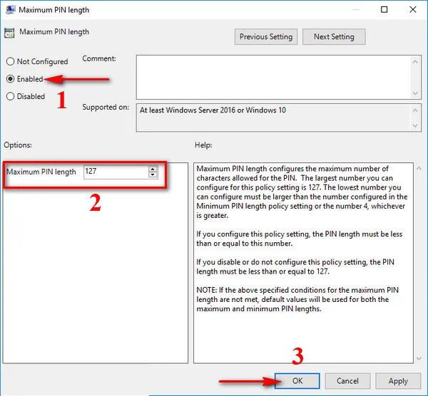Bagaimana untuk menyesuaikan had aksara PIN Windows 10
