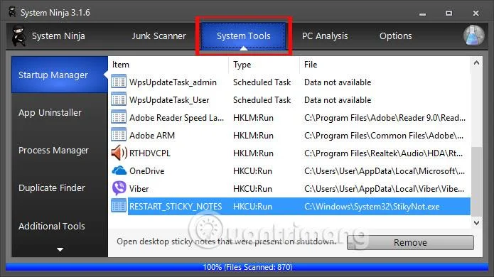 Bersihkan dan optimumkan Windows dengan System Ninja