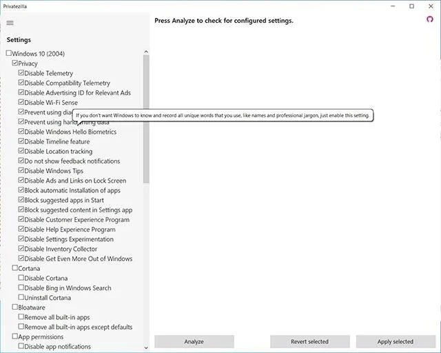 Alat ini akan membantu anda mengawal privasi secara menyeluruh pada Windows 10
