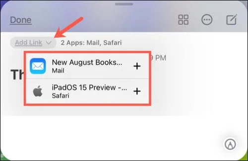 Ringkasan cara menggunakan Nota Pantas pada iPad