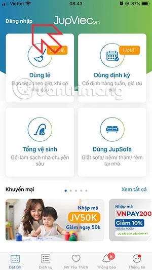 Contrata una empleada doméstica rápidamente con la aplicación JupViec en tu teléfono