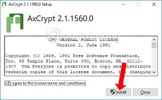 AxCryptのインストール画面