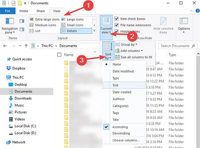 Windows 10'da klasörlerdeki otomatik düzenleme özelliğini açma/kapatma