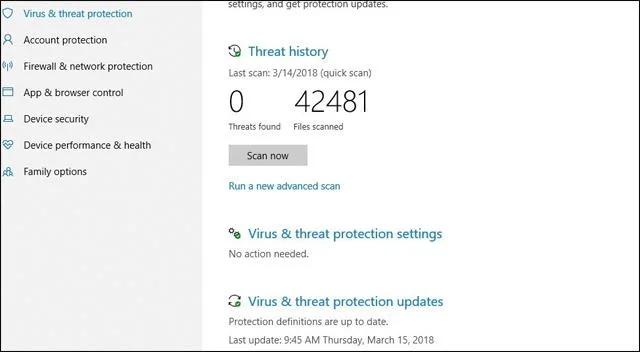 Apakah yang baharu dalam Windows Defender dalam Kemas Kini Windows 10 April 2018?