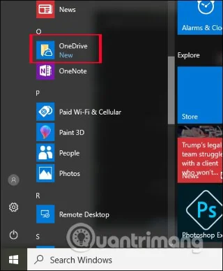 OneDrive アプリを開く