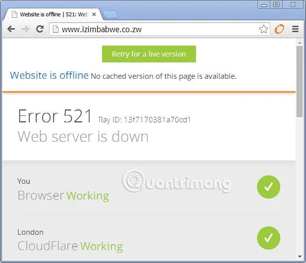 Fix Fout 521: Webserver is offline